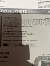 VIP TICKETS 1860 Vs ULM