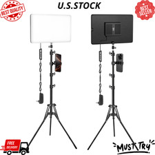 NEW 2-Pack LED Video Light Kit w/ 63in Tripods Dimmable Studio Lights