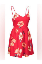 Soprano Dress. XS. Red. Floral. Flowy. Beachy. Hippie. Indie. Preppy.