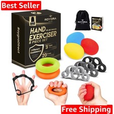 Grip Strength Trainer 8 Pack, Forearm Strengthener, Stress Balls for Adults, ...