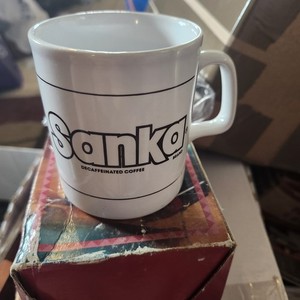 Vintage SANKA Mug Decaffeinated Coffee Advertising Excellent Shape