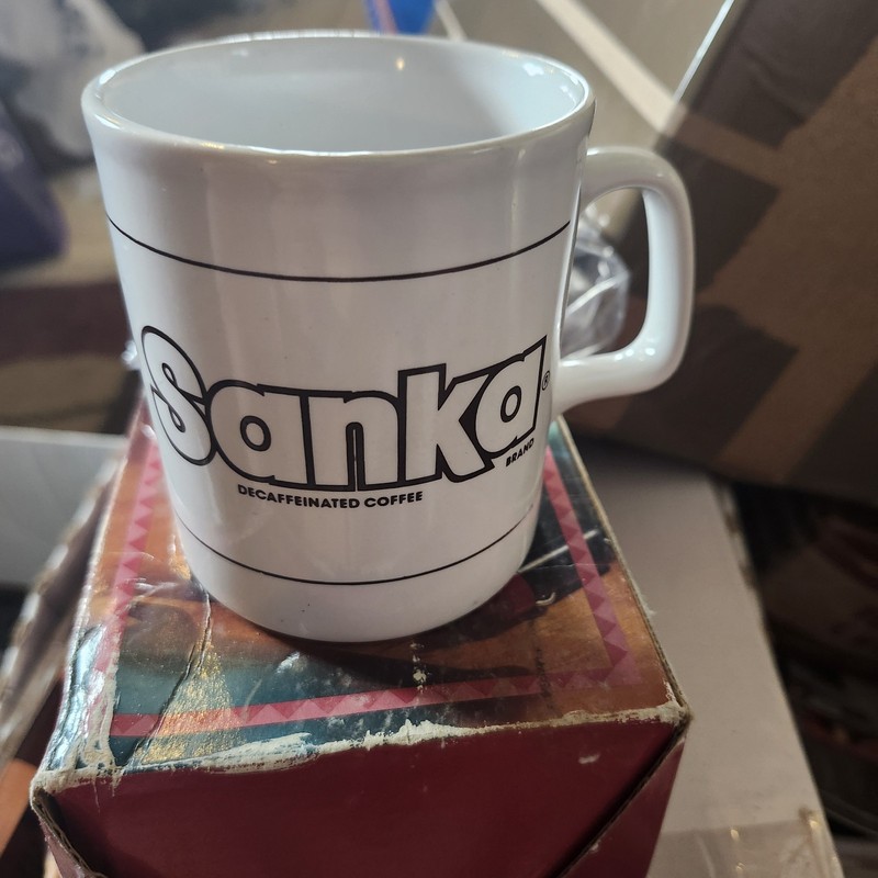 Vintage SANKA Mug Decaffeinated Coffee Advertising Excellent Shape