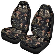 Raccoon Car Seat Cover for Women Men, Universal Car Accessories Fit for Car