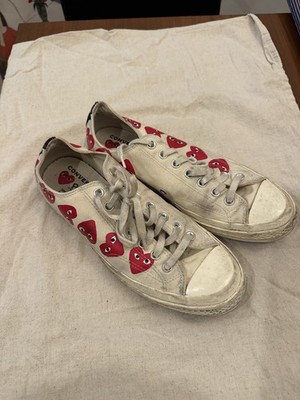 Converse Comme Des Garcons Play Chuck Taylor Heart Canvas Sneakers Men's 9