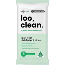 CleanLIFE Loo Clean Flushable Plastic Free Wipes 60 Pack
