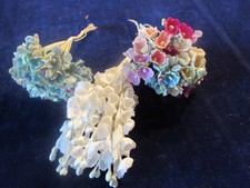 Vtg Millinery Flower Collection Pink Blue Forget Me Not White Lily Valley H5617