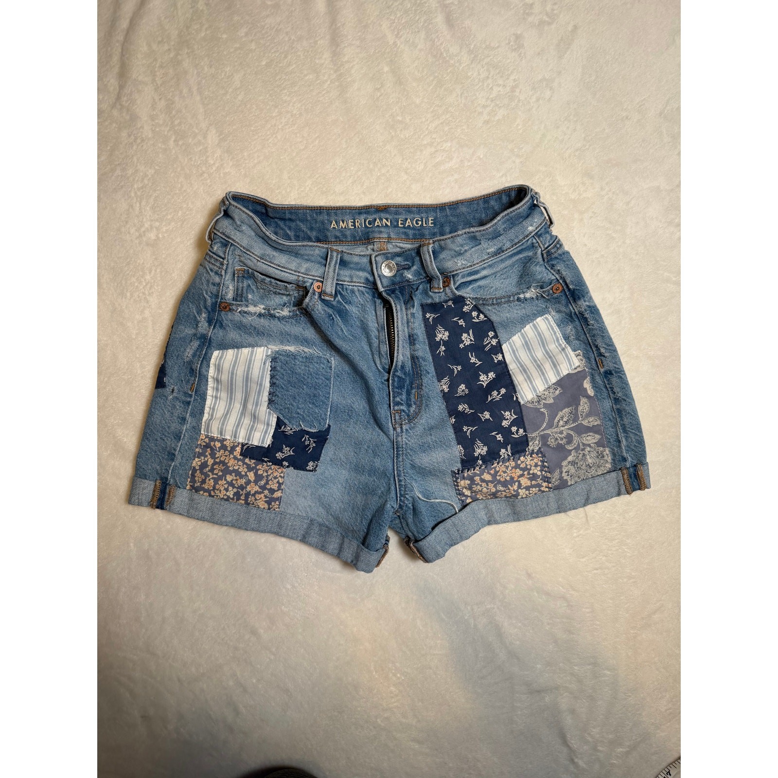 American Eagle Patchwork Colorblock Distressed Bo… - image 1