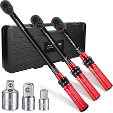 Coffret 3 Clés Dynamométriques 1/4" 3/8" 1/2" Précision ±3% Plage 3-230 Nm Pro
