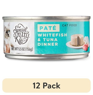 Whitefish Tuna Pate Dinner Wet Cat Food 5.5 Ounce Can 12 Pack Balanced Formula