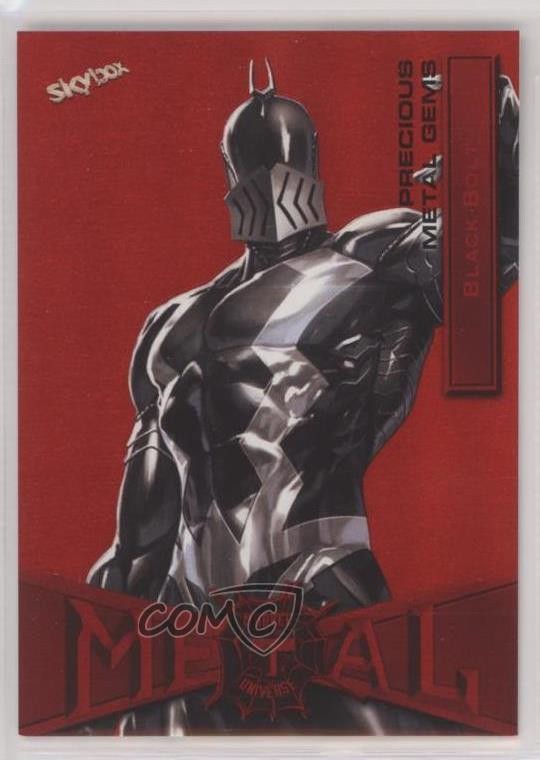 2022 Upper Deck Marvel Metal Universe Spider-Man PMG Red /100 Black Bolt #9 1du0