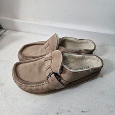 Birkenstock Women's Size 6 Buckley Shearling Suede Leather Taupe Slip-On Clogs