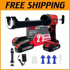 Adjustable Speed Caulk Gun Kit with 3 Nozzle Adapters