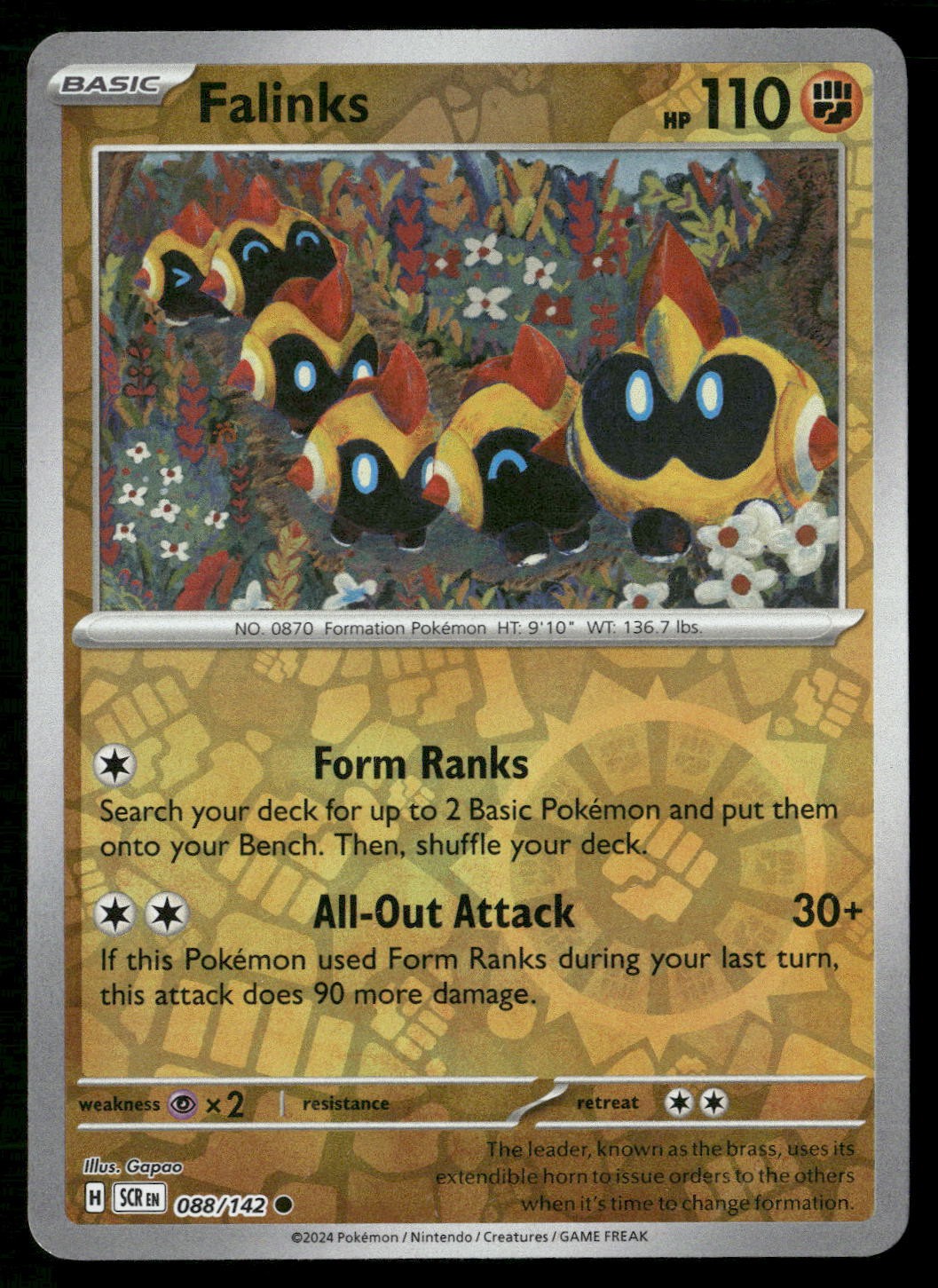 Falinks 88/142 Common Stellar Crown Pokemon Reverse Holo Near Mint