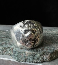 SZ 8.25 VINTAGE STERLING SILVER HEAVY CAST LI...