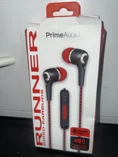 New Prime Audio Red Inline Mic Wired Earbuds