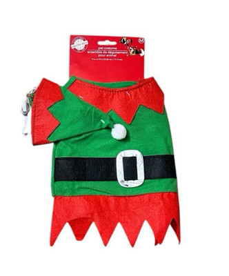 Santa s Elf Costume Dog Cat Pet M Christmas House Green Red So Cute Holiday Fun
