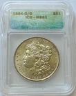 1884 O/O Morgan Silver dollar ICG-61 (LOOKS BETTER)