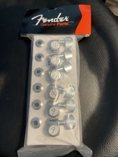 Genuine Fender CHROME LOCKING Tuners 6-Iine Strat/Tele F Logo Machines