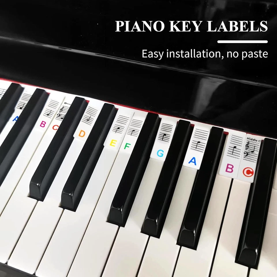 Silikon Klavier Keyboard Noten Aufkleber, Abnehmbare Klaviertastatur - Bild 3 von 4