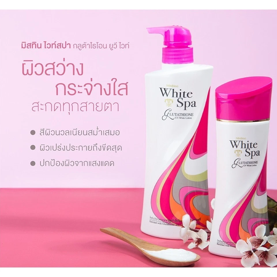 Loción corporal hidratante blanqueadora UV glutatión Mistine White Spa 200 ml 1x Foto 4 de 4