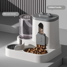Automatic Dog Cat Feeder and Water Dispenser Gravity Food Feeder and Waterer Set