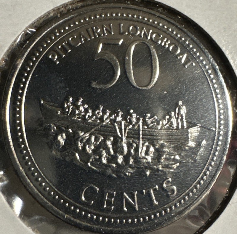 Pitcairn Islands LONGBOAT 50 Cents 2009 - Copper-Nickel Alloy, 8g, Ø 28mm