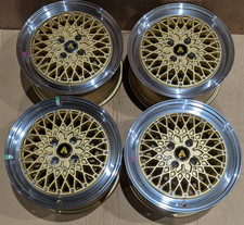 Autostar Minus 16" x 7.5" 4x100 ET35 Gold alloys fit VW Golf Mk1 Mk2 Caddy Mk1