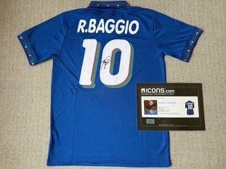 Roberto Baggio Signed Italy 1994 World Cup Autographed Jersey. ICONS COA.