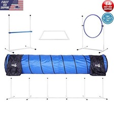 Dog Agility Training Kit 5 Piece Set Jump Tunnel Weave Poles Pause Box New