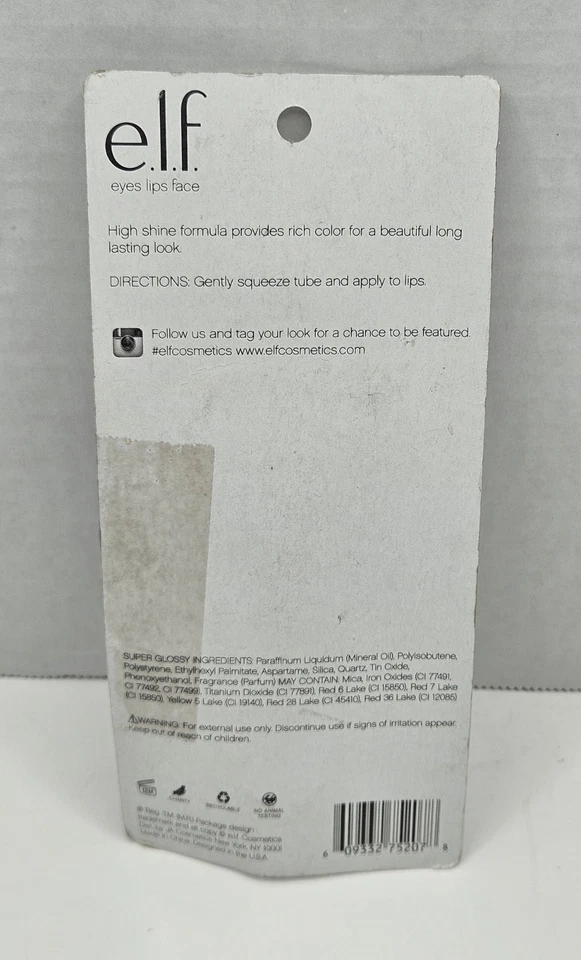 ELF Super Glossy Lip Shine Strawberry Swirl NOS Y2K Lip Gloss Beauty NIP - Image 2 of 2