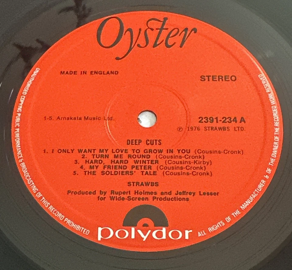 Strawbs – Deep Cuts - 1976 Vinyl LP - Oyster 2391 234 - NM / EX Condition - Image 4 of 4