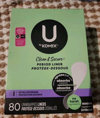 U By Kotex Clean & Secure Extra Coverage Period Liner (80 Liners)