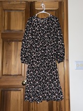 Womens Shein black floral long sleeve dress size S
