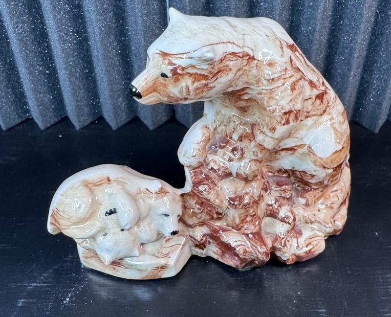 Vintage Sitka Clay Alaska Bear & Cub Ceramitique Figurine