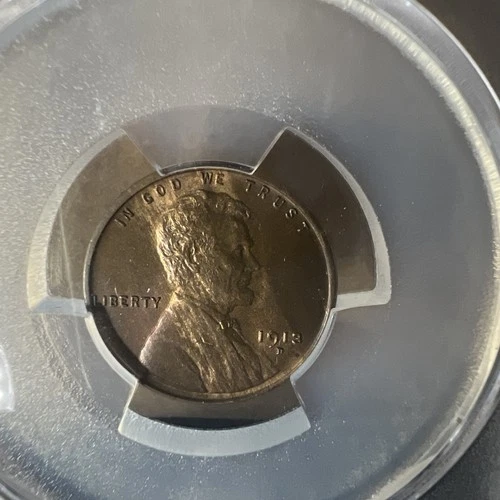 1913-D Wheat Penny, PCGS Graded MS 62 BN, Beautiful Grainy Streak, Unique Cent