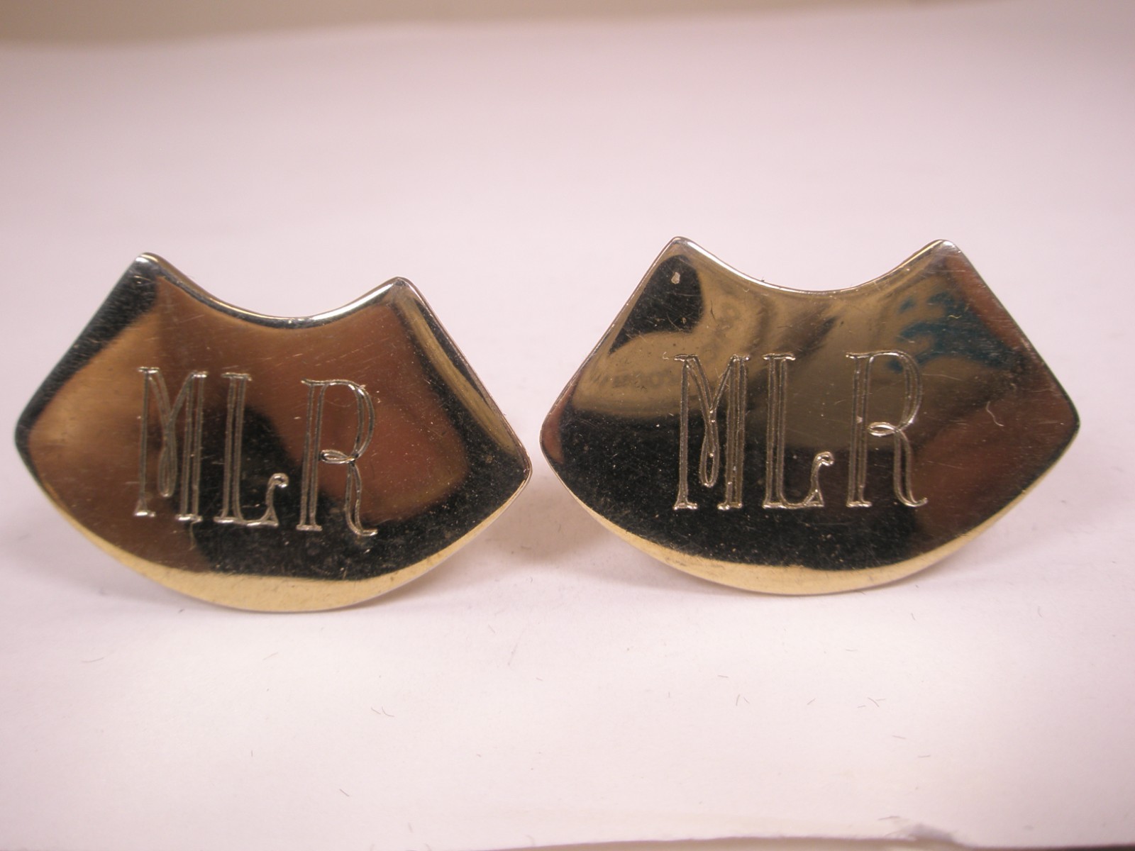 MLR ENGRAVED Monogram Initial Letter Vintage Cuff… - image 1