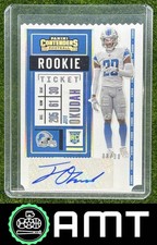 Jeff Okudah RC Auto 2020 Panini Contenders 8/30 Rookie Ticket Stub Lions