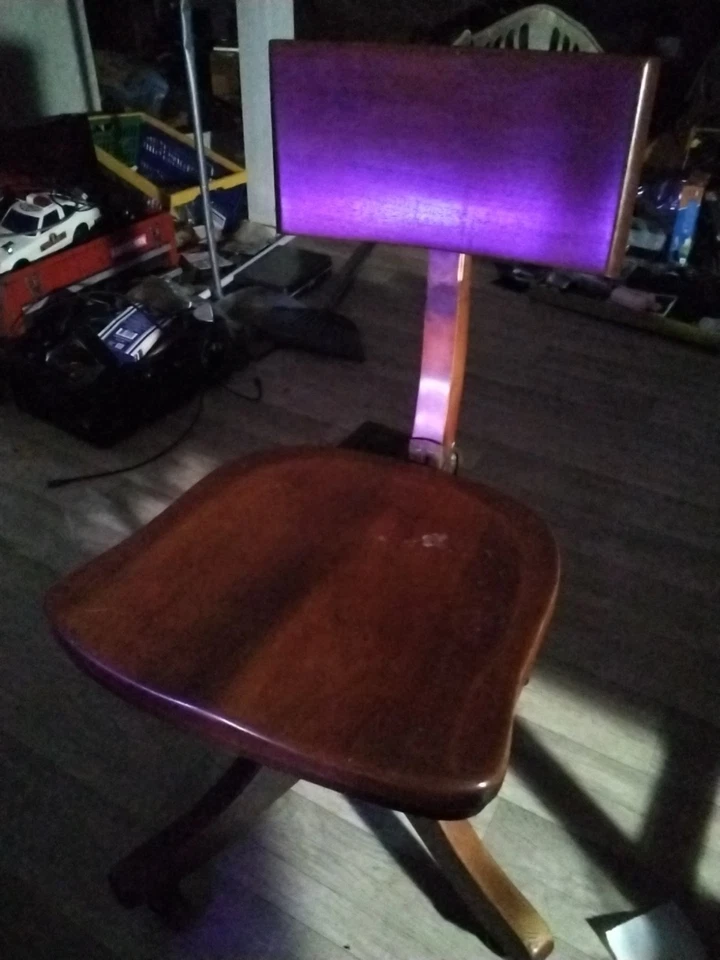 Antigua silla de operador telefónico de roble... ajustable~circa 1910s/20s??? Foto 2 de 3