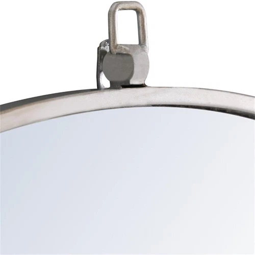 Elegant Decor Rowan 48" Rectangle Metal Frame Hooked Mirror in Silver - Picture 7 of 11