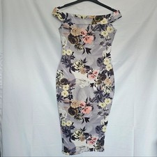 Boohoo - Women's Floral Off The Shoulder Bodycon Midi Dress - Size 10
