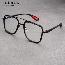 Double Bridge Square Eyeglasses Men Classic Simple Retro Clear Lens Glasses Hot