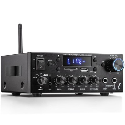 KS-33BT 2.1CH Stereo Audio Amplifier Receiver with Active Subwoofer Output, R...