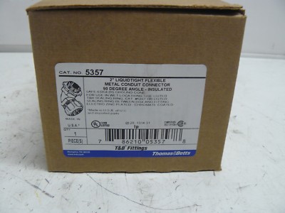 Thomas & Betts 5357 liquidtight 2 inch metal conduit connector 90 degree angle 