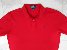 Polo Ralph Lauren Mens Polo Shirt Size L Red Cotton Short Sleeve