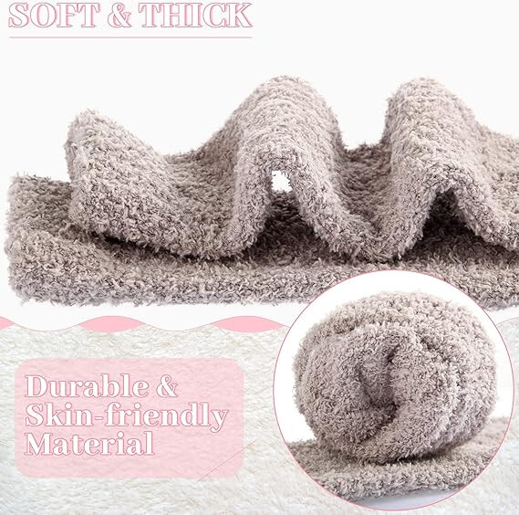 ATB 3 Pairs Women Winter Socks Cozy Fuzzy Girl Long Knee