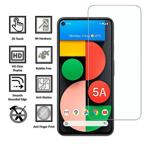 Clear HD 9H Tempered Screen Saver Protector For Google Pixel 5a 5G G1F8F G4S1M - Afbeelding 1 van 2