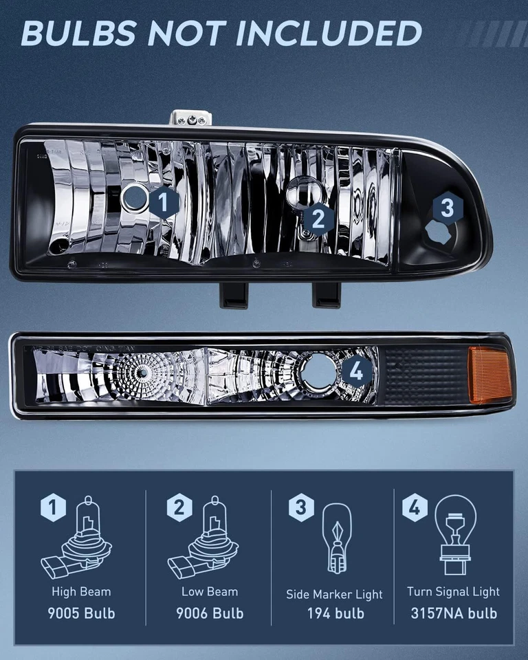 Nilight Headlight Assembly for 1998-2005 Chevy Blazer Headlights 1998-2004 - Image 2 of 4