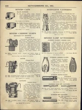 1925 PAPER AD Shanklin Guy Dropper Mine Miners Carbide Lamp Victor Justrite