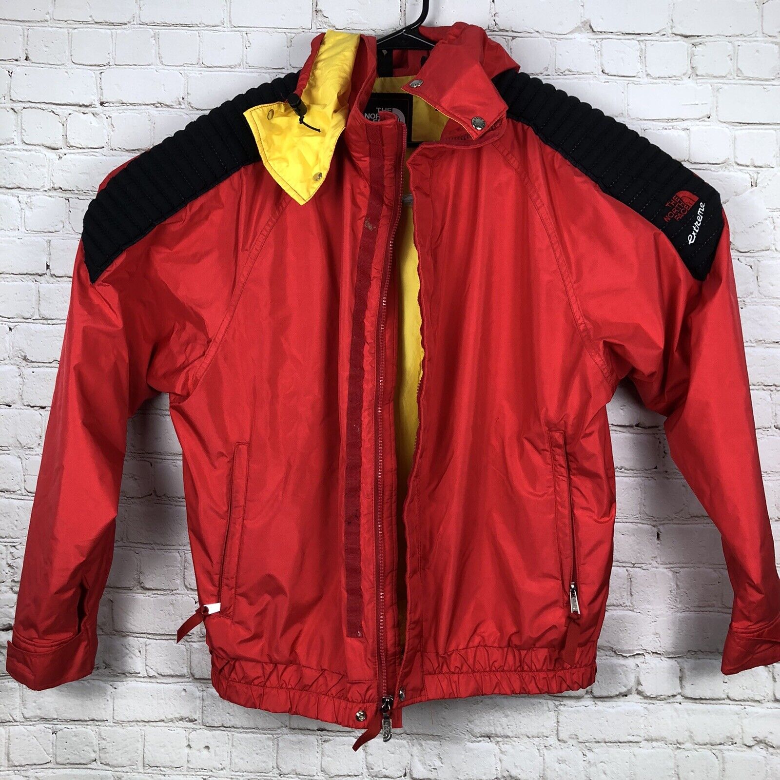 RARE Vintage 1990 North Face Extreme Gore Tex Hooded Red Jacket Large 90s