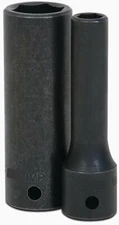 1/2" Drive Deep Impact Socket, 6 Point, S.A.E, Black Industrial Finish, Williams